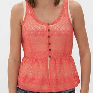Buckle Pinky lace tank top M pink
